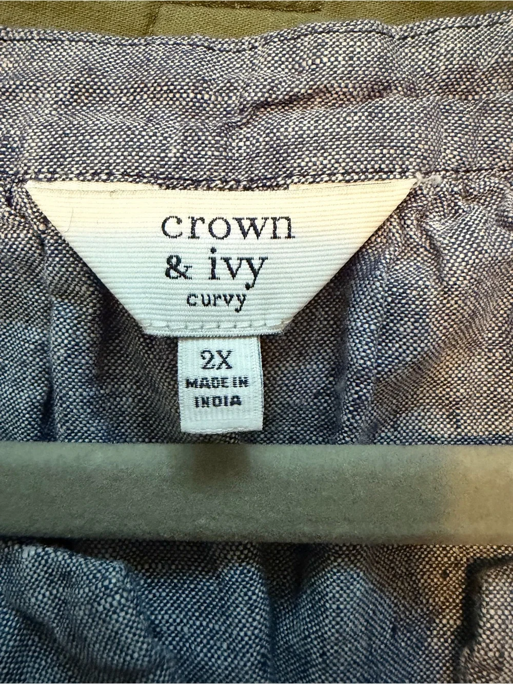 Crown &Ivy Blue Dress with Navy Trim 2X linen - Picture 5 of 6